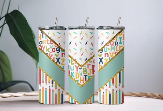 Pop of Color Alphabet Tumbler